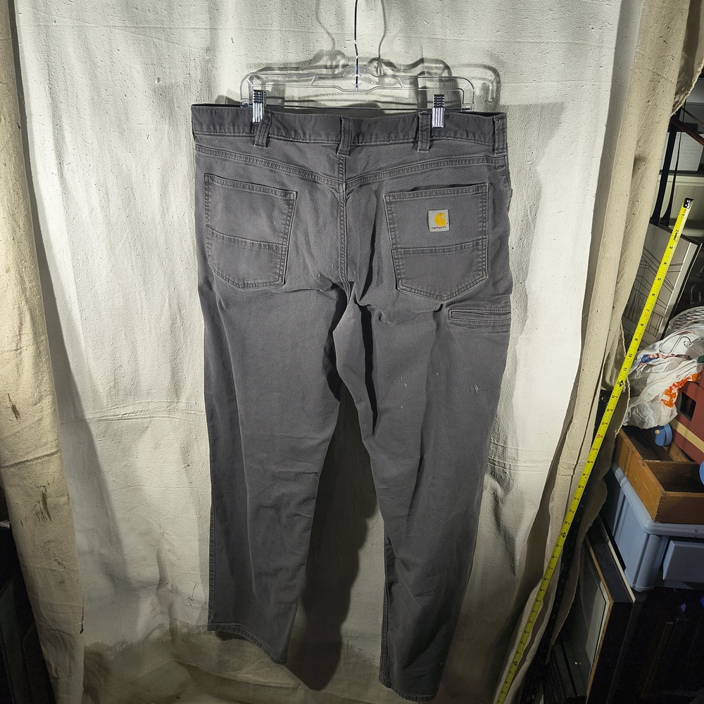 Carhartt Men's Size 40" X 34" Gray Relaxed Fit Moleskin Distressed Work Pants - Picture 10 of 10